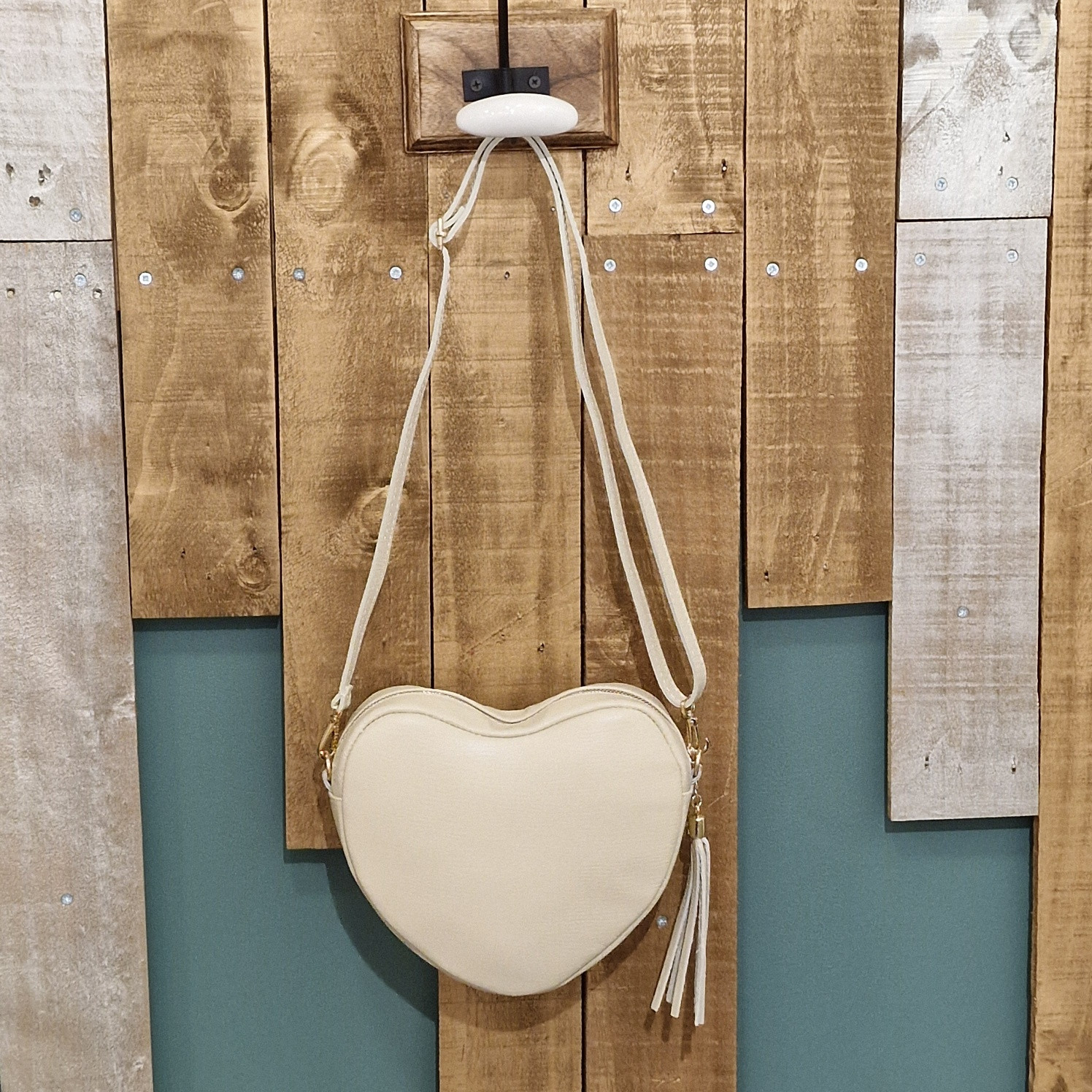 Sac à main Coeur beige