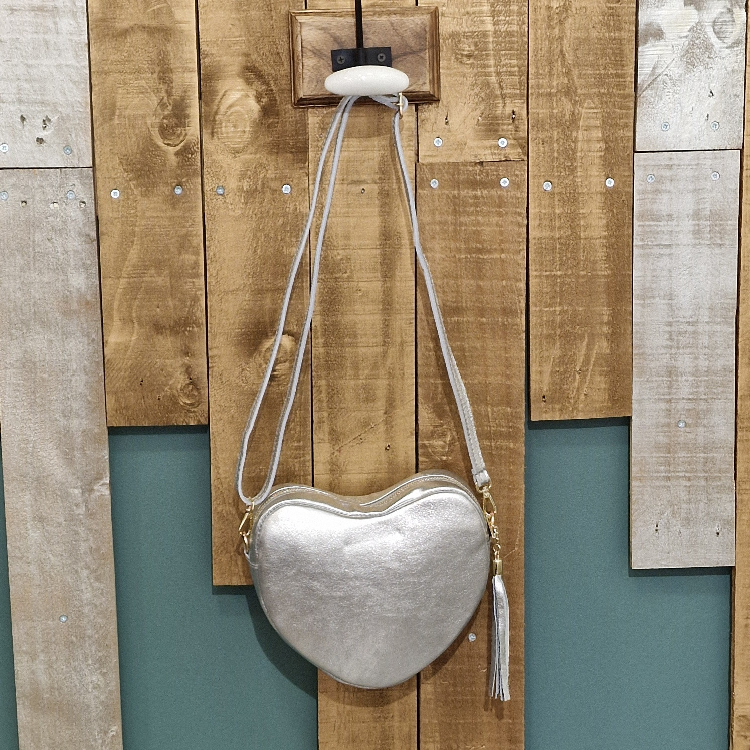 Sac à main Coeur argent